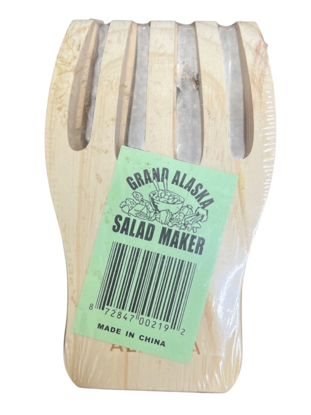 GRAND ALASKA Wooden Bear Claw Salad Tossers / Salad Maker Size OS NWT